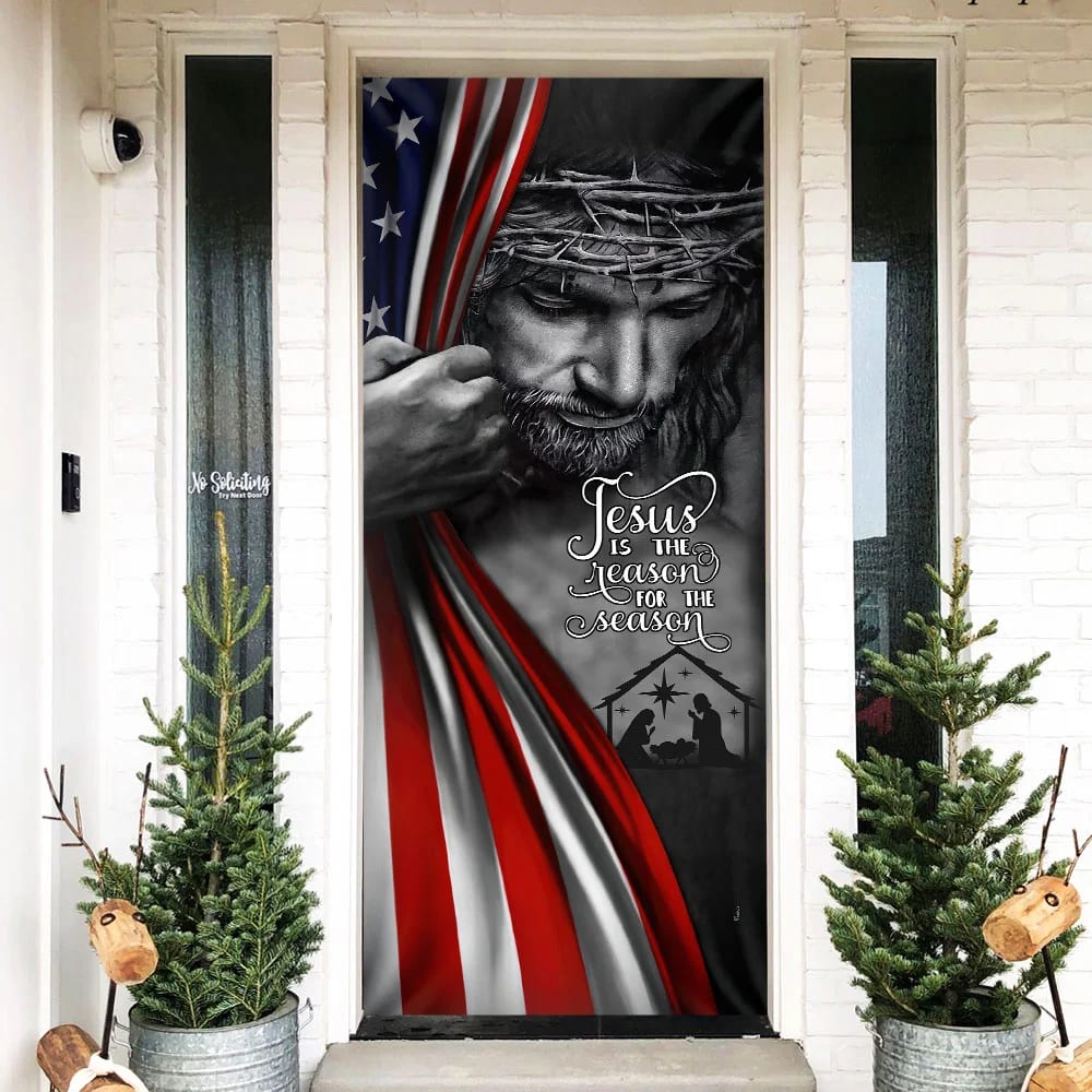 Jesus Door Cover - Jesus Is The Reason For The Season - Religious Door Decorations