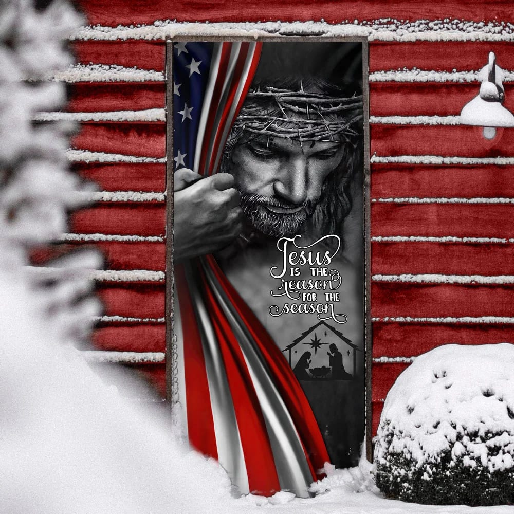 Jesus Door Cover - Jesus Is The Reason For The Season - Religious Door Decorations