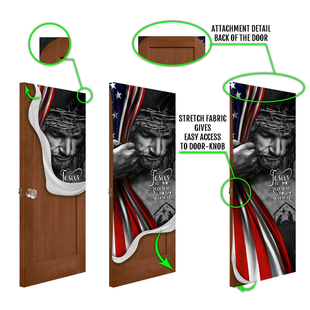 Jesus Door Cover - Jesus Is The Reason For The Season - Religious Door Decorations