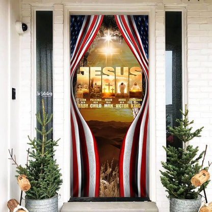 Jesus Door Cover Coming Back As A King - Religious Door Decorations - Christian Home Decor