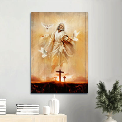 Jesus & Dove Canvas Wall Art - Gift For Christian