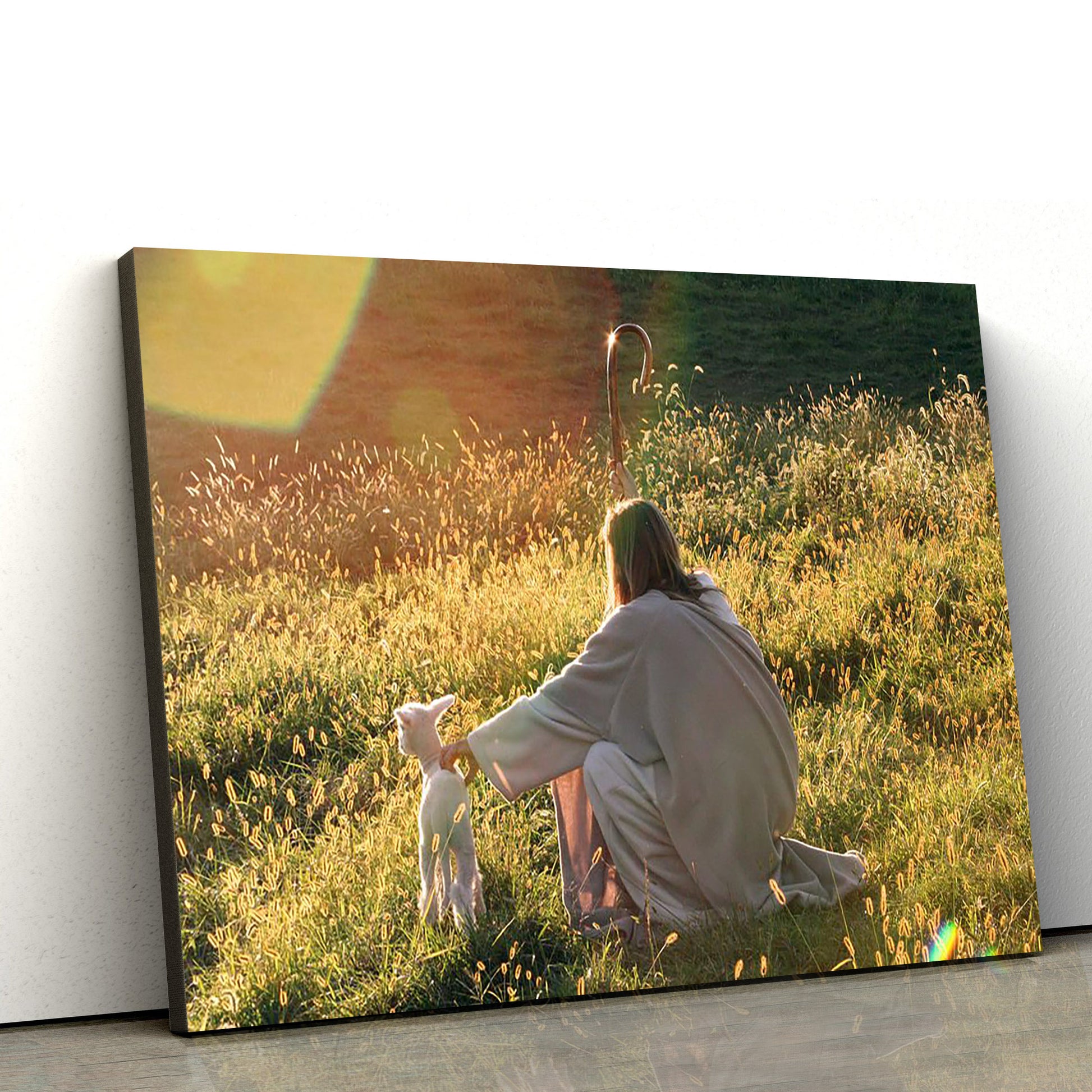 Jesus E Ovelhas - Jesus Canvas Wall Art - Christian Wall Art