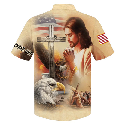 Jesus Eagle One Nation Under God Hawaiian Shirts - Christian Hawaiian Shirt - Jesus Hawaiian Shirts