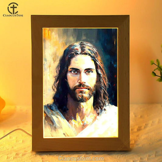 Jesus Face Frame Lamp Pictures - Jesus Art Prints - Jesus Art - Christian Home Decor