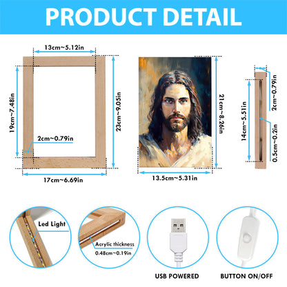 Jesus Face Frame Lamp Pictures - Jesus Art Prints - Jesus Art - Christian Home Decor