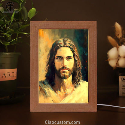 Jesus Face Frame Lamp Pictures - Jesus Art Prints - Jesus Art - Christian Home Decor