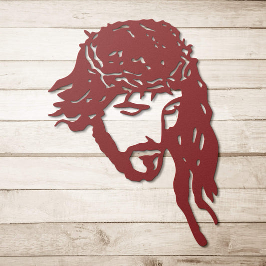 Jesus Face Metal Sign - Christian Metal Wall Art - Religious Metal Wall Decor
