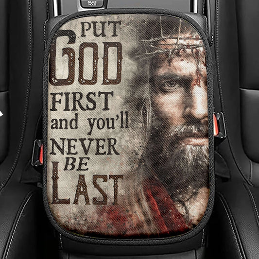 Jesus Face Seat Box Cover, Jesus Car Center Console Cover, Jesus Car Interior Accessories