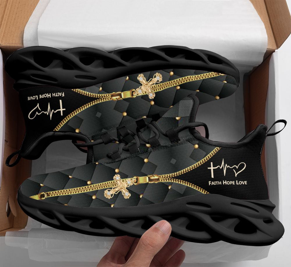 Jesus Faith Hope Love Yezy Running Sneakers Max Soul Shoes - Christian Shoes For Men And Women