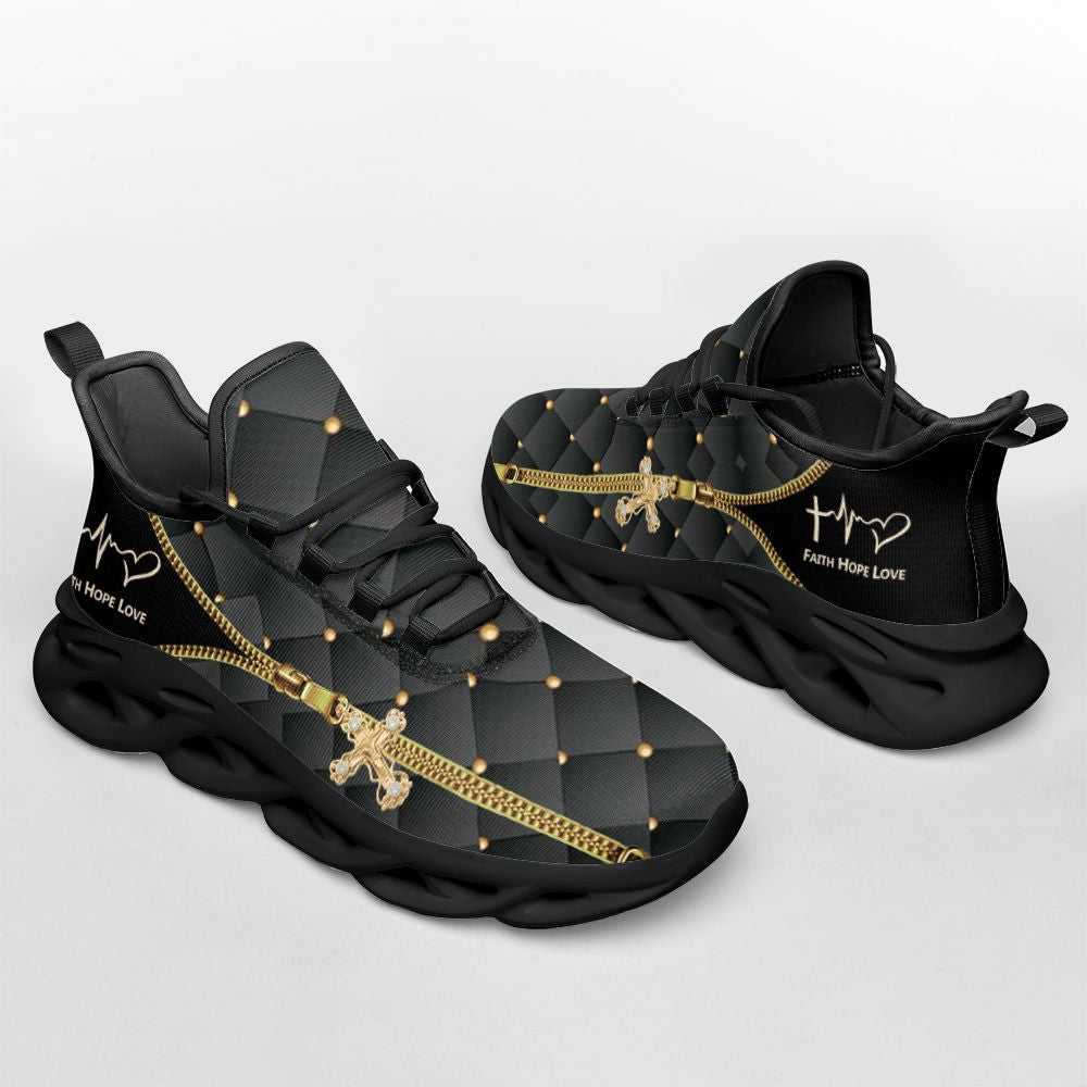 Jesus Faith Hope Love Yezy Running Sneakers Max Soul Shoes - Christian Shoes For Men And Women