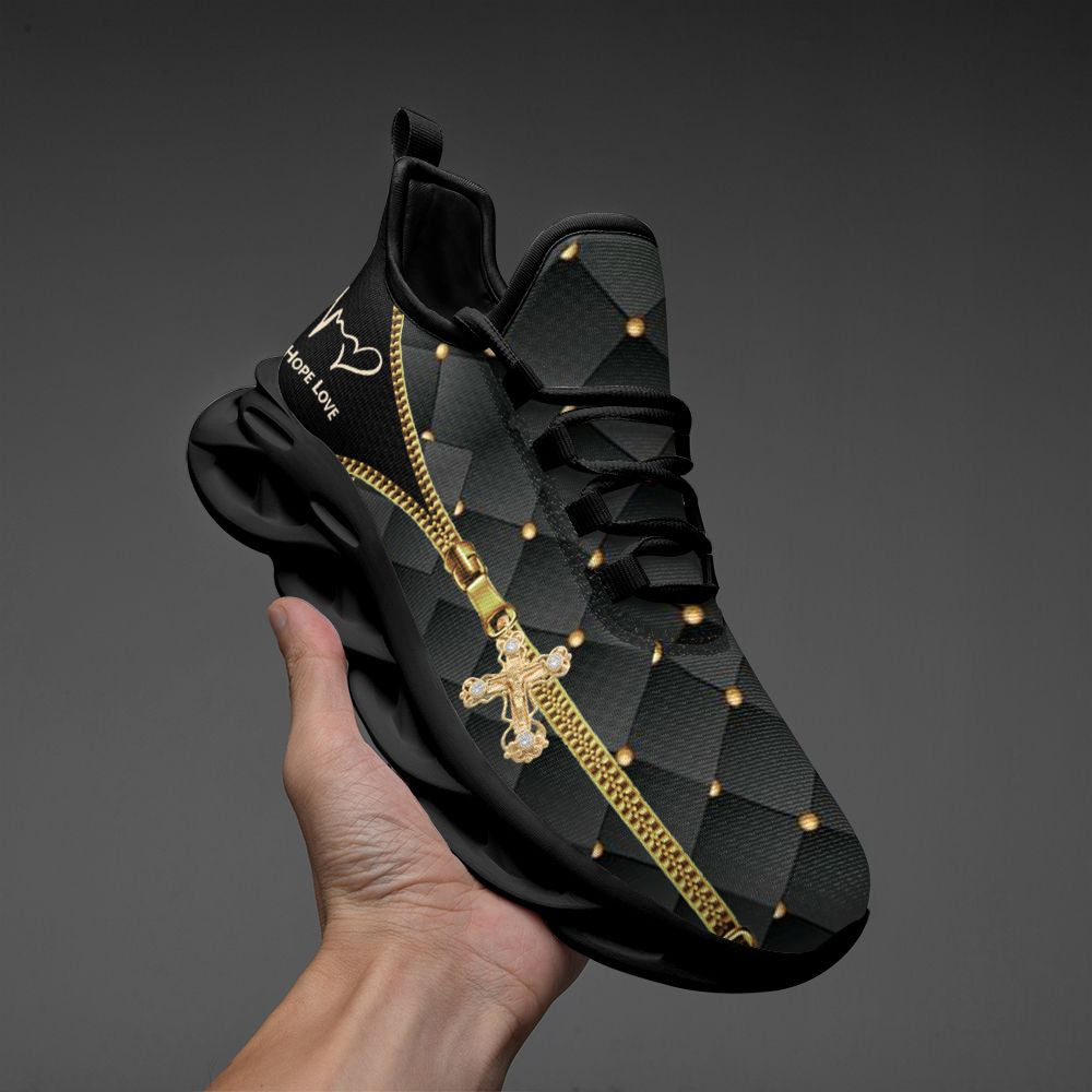 Jesus Faith Hope Love Yezy Running Sneakers Max Soul Shoes - Christian Shoes For Men And Women
