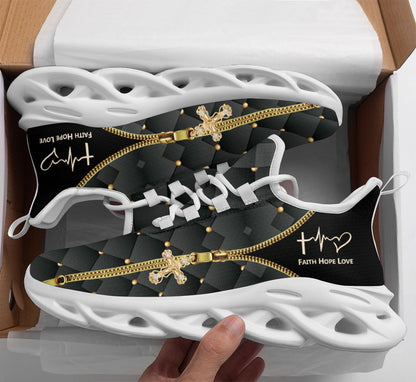 Jesus Faith Hope Love Yezy Running Sneakers Max Soul Shoes - Christian Shoes For Men And Women
