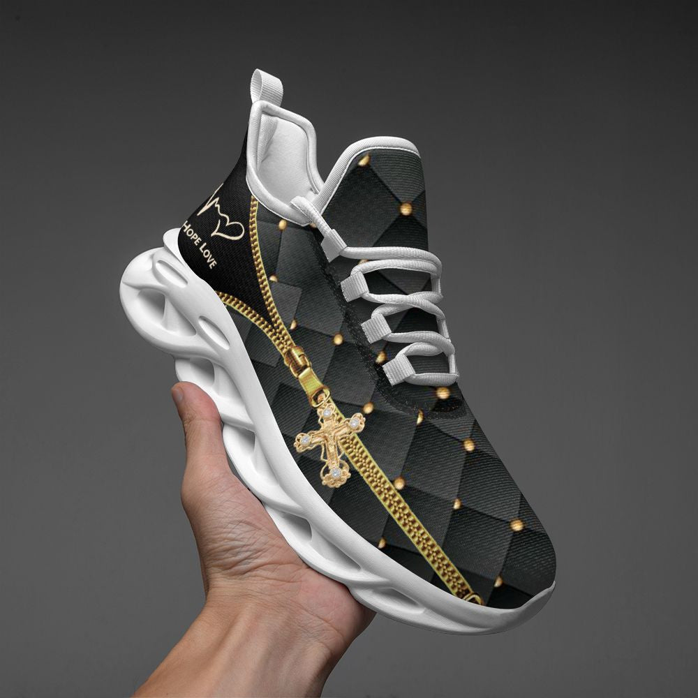 Jesus Faith Hope Love Yezy Running Sneakers Max Soul Shoes - Christian Shoes For Men And Women