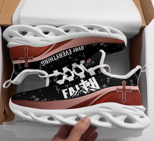 Jesus Faith Over Everything Yezy Running Sneakers Max Soul Shoes - Christian Shoes For Men And Women