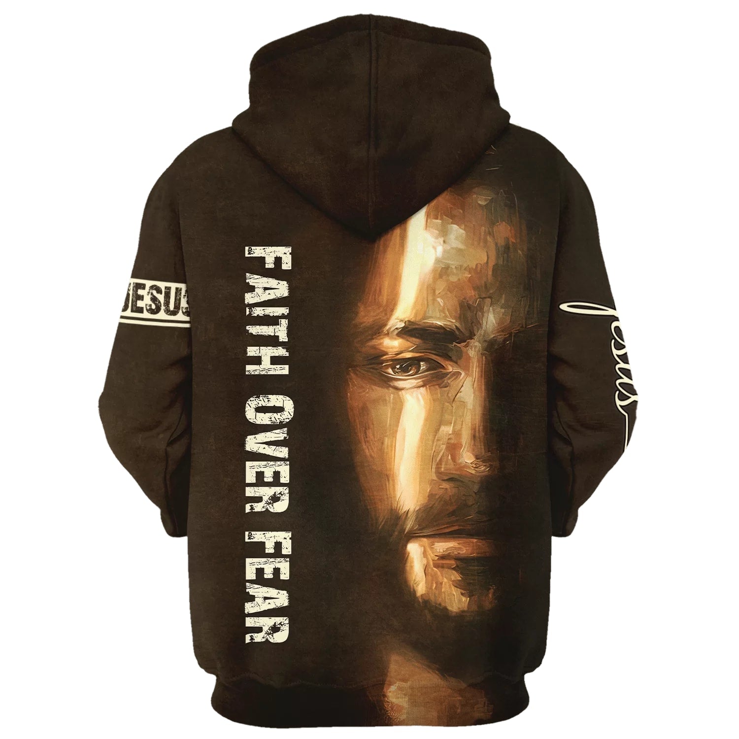 Jesus Faith Over Fear Hoodie - Men & Women Christian Hoodie - 3D Printed Hoodie