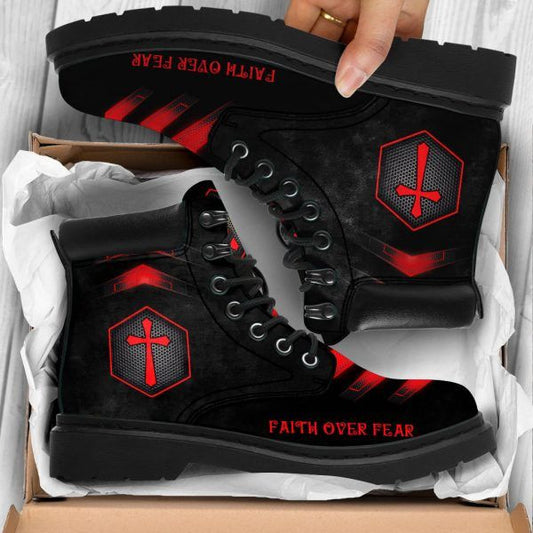 Jesus Faith Over Fear Tbl Boots 1 - Christian Shoes For Men And Women