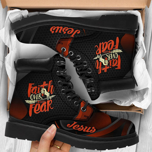Jesus Faith Over Fear Tbl Boots 3 - Christian Shoes For Men And Women