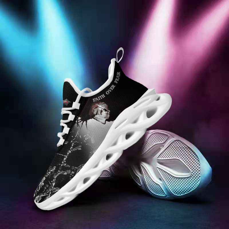 Jesus Faith Over Fear Yezy Running Sneakers Max Soul Shoes - Christian Shoes For Men And Women