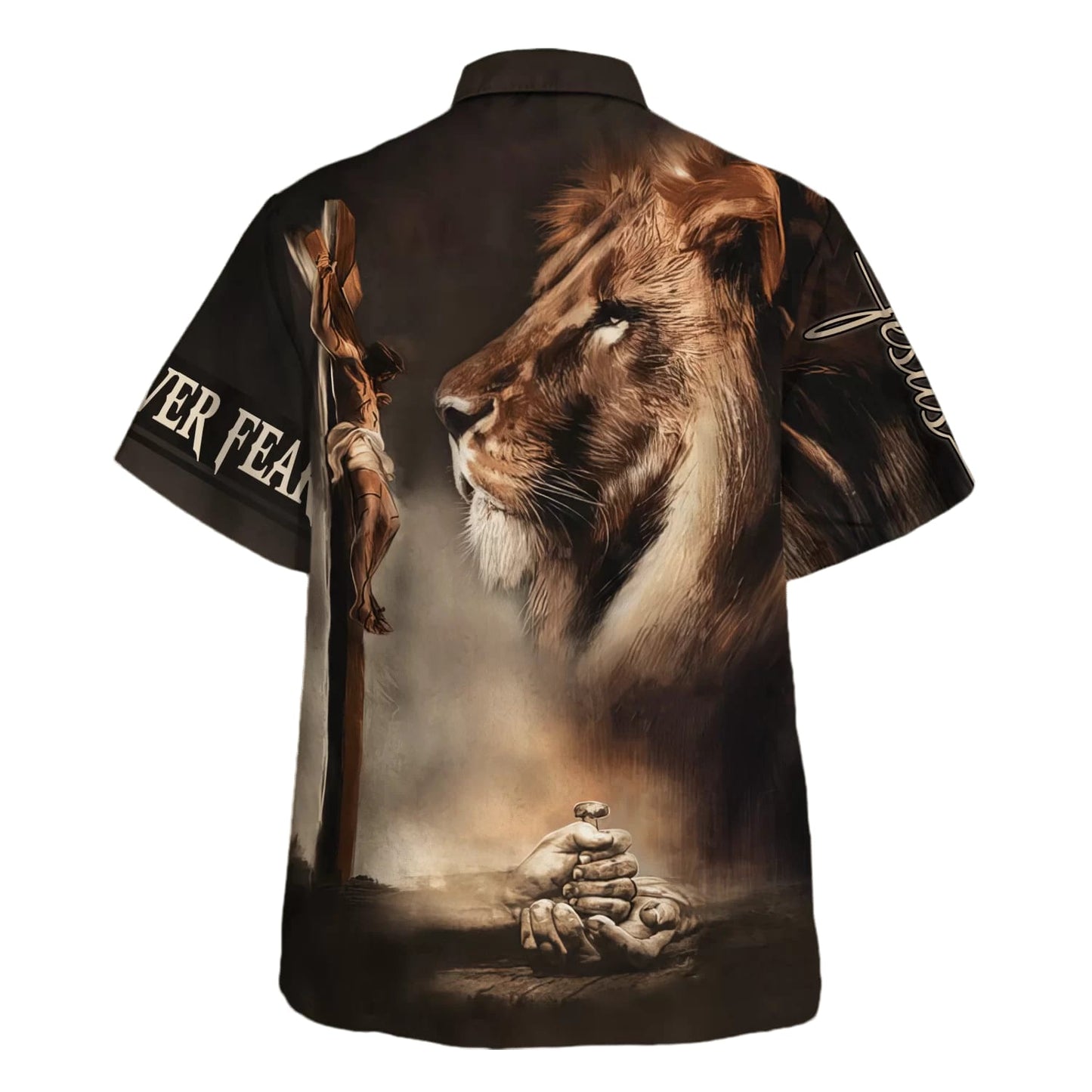Jesus Faith Over Lion Hawaiian Shirt - Best Hawaiian Shirts - Christian Hawaiian Shirt