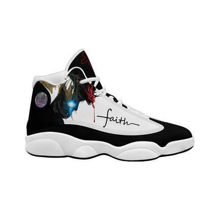 Jesus Faith Portrait Art Basketball Shoes For Men Women - Christian Shoes - Jesus Shoes - Unisex Basketball Shoes