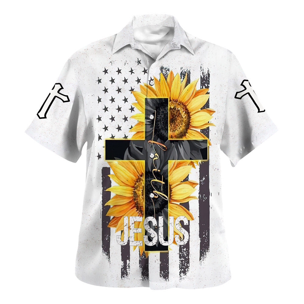 Jesus Faith Sunflower Hawaiian Shirts For Men And Women - Christian Hawaiian Shirt - Hawaiian Summer Shirts