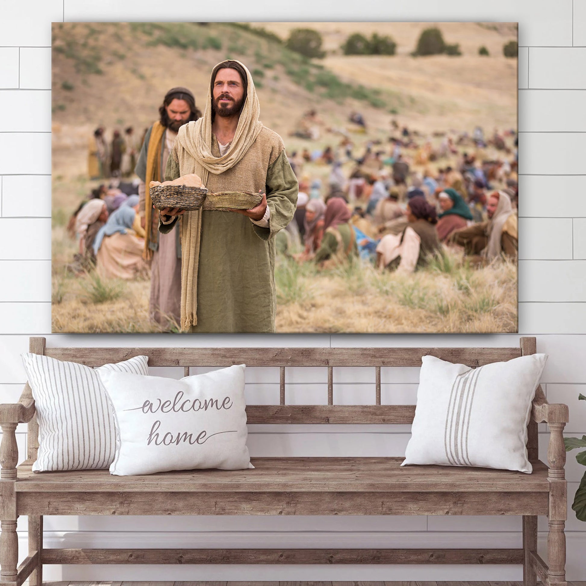 Jesus Feeds - Jesus Canvas Wall Art - Christian Wall Art