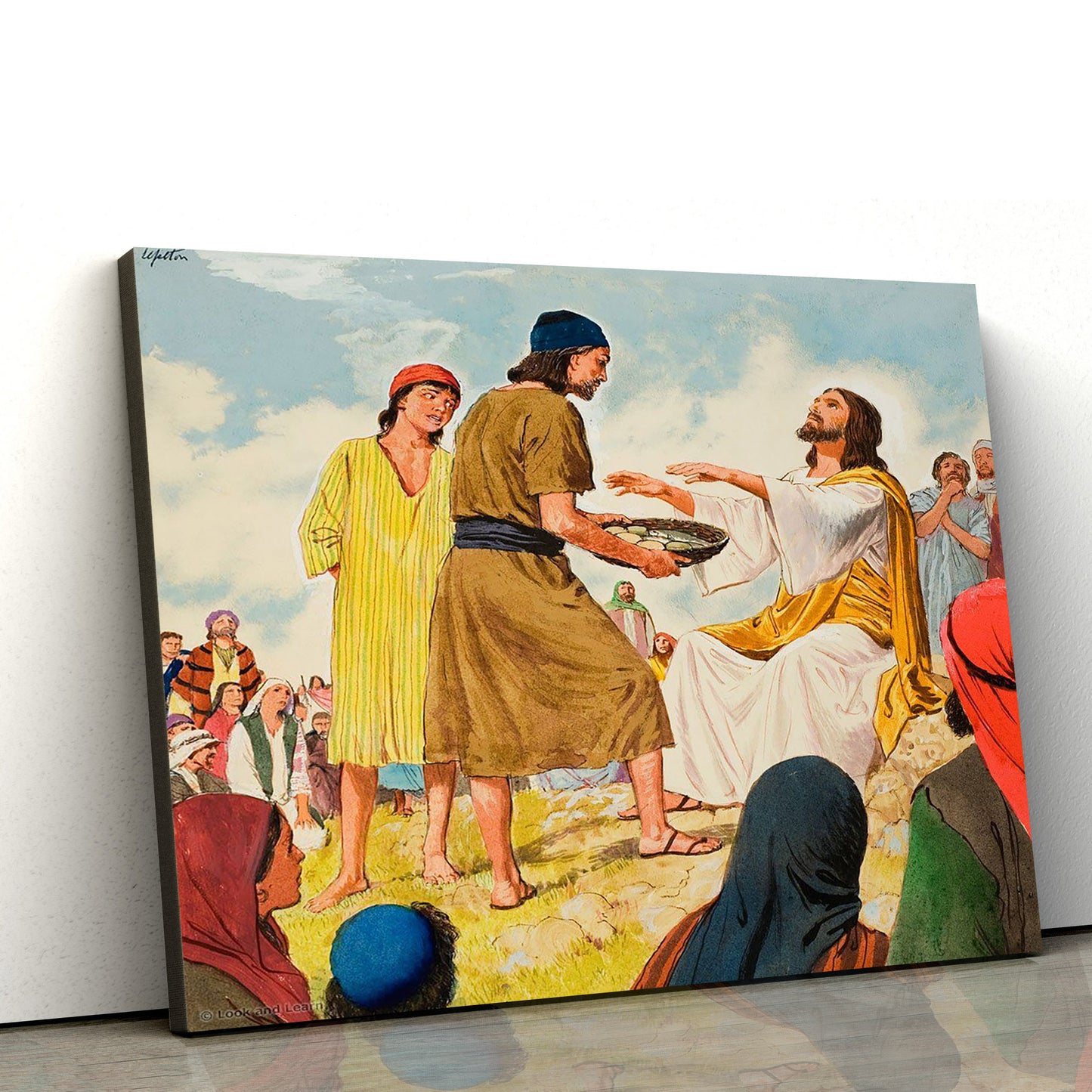 Jesus Feeds 5000 Art - Jesus Canvas Wall Art - Christian Wall Art