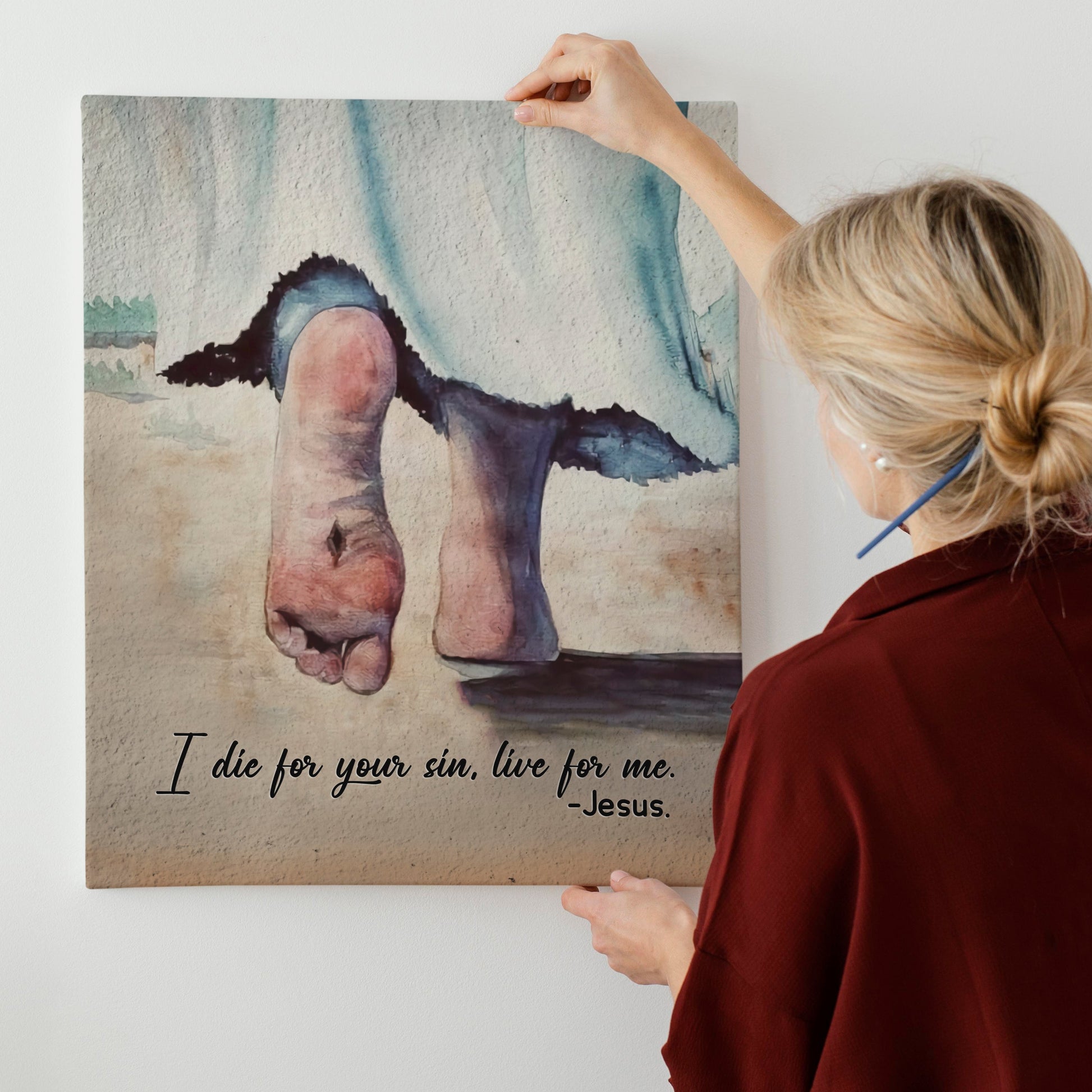 Jesus Feet Canvas - I Die For Your Sin Live For Me Canvas Poster