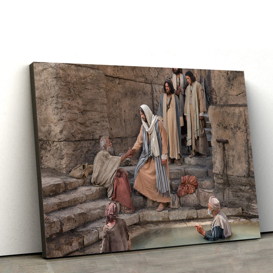 Jesus Findeth An Infirm Man At The Pool Of Bethesda - Jesus Canvas Wall Art - Christian Wall Art