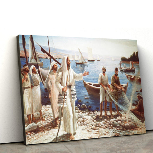 Jesus Fisherman - Jesus Canvas Wall Art - Christian Wall Art