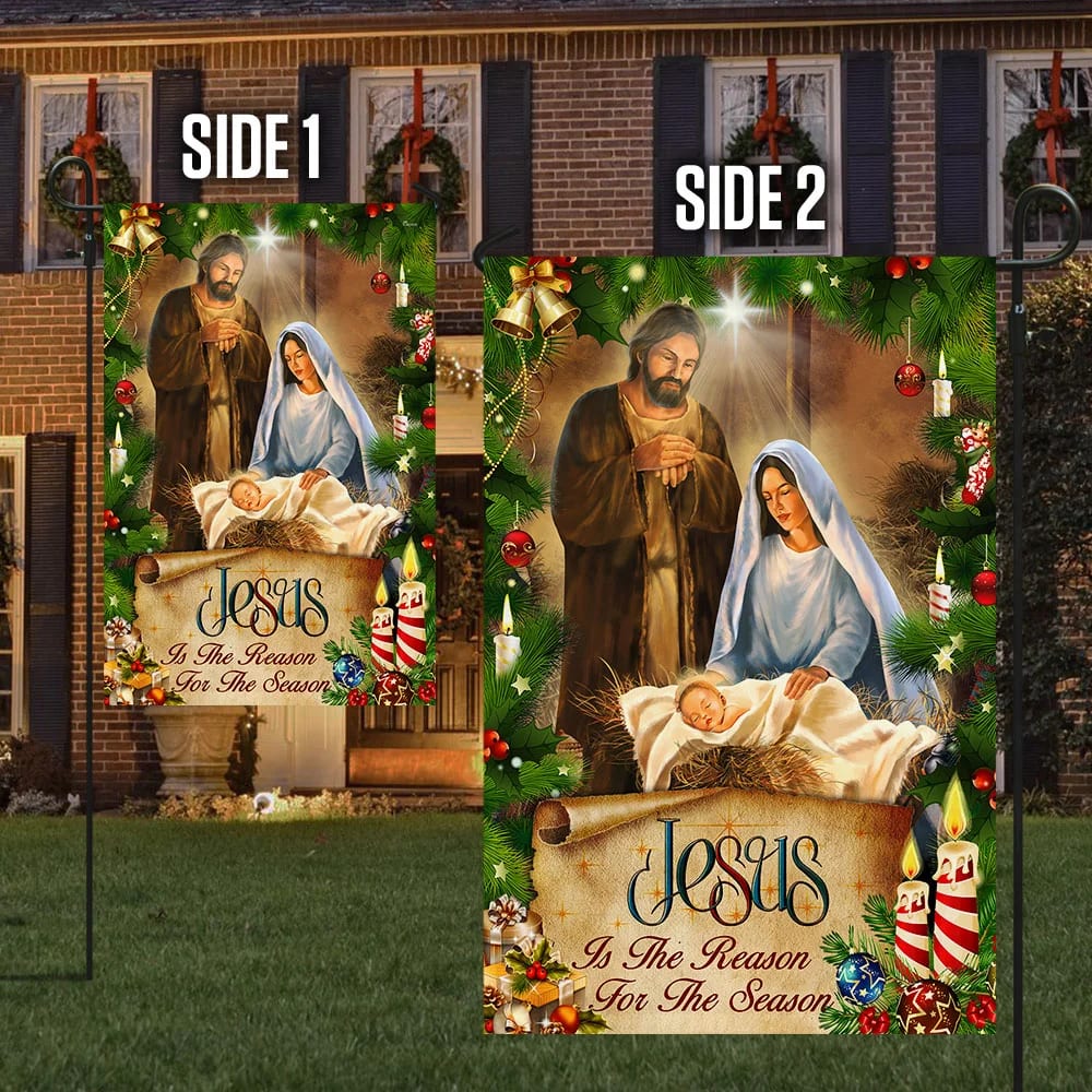 Jesus Flag Jesus Is The Reason For The Season Christmas Flag - Christmas Garden Flag - Christmas House Flag - Christmas Outdoor Decoration