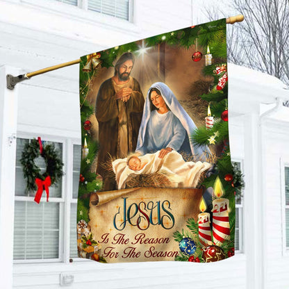 Jesus Flag Jesus Is The Reason For The Season Christmas Flag - Religious Christmas House Flags