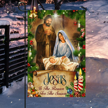 Jesus Flag Jesus Is The Reason For The Season Christmas Flag - Religious Christmas House Flags