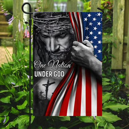 Jesus Flag One Nation Under God American Flag - Christmas Garden Flag - Christmas House Flag - Christmas Outdoor Decoration