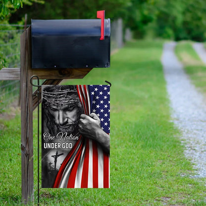 Jesus Flag One Nation Under God Jesus Flag - Christmas Garden Flag - Christmas House Flag - Christmas Outdoor Decoration