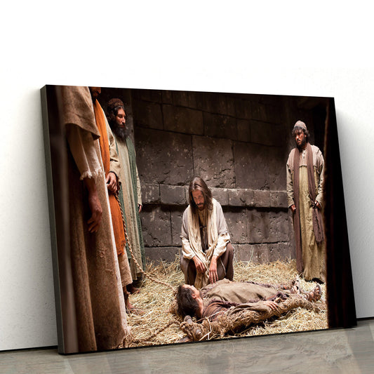 Jesus Forgives Sins And Heals A Man Stricken With Palsy - Jesus Canvas Wall Art - Christian Wall Art .jpeg