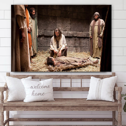 Jesus Forgives Sins And Heals A Man Stricken With Palsy - Jesus Canvas Wall Art - Christian Wall Art .jpeg