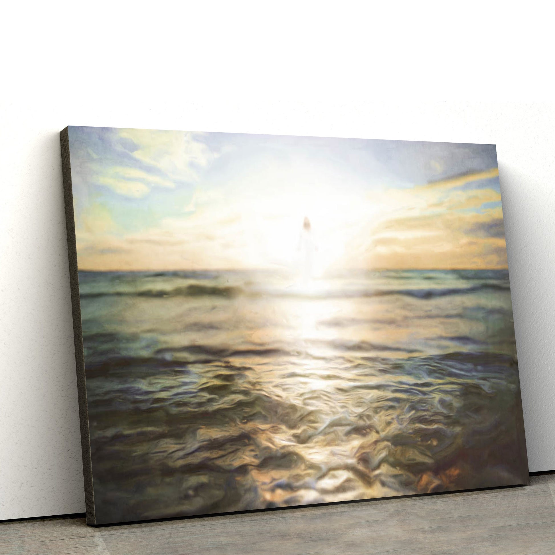 Jesus Glowing And Walking On Water Canvas Art - Jesus Christ Pictures - Jesus Wall Art - Christian Wall Decor