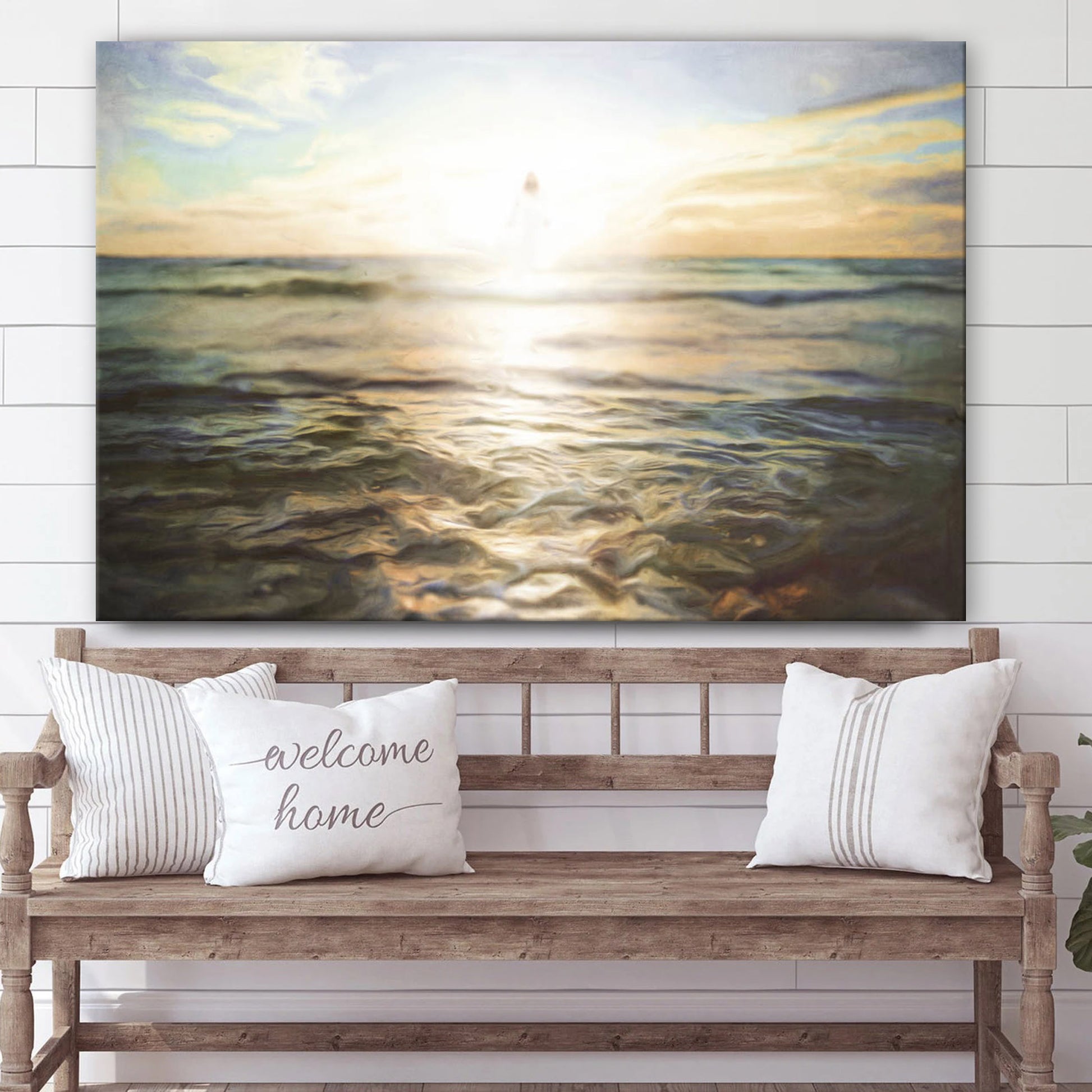 Jesus Glowing And Walking On Water Canvas Art - Jesus Christ Pictures - Jesus Wall Art - Christian Wall Decor