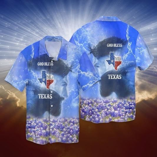Jesus God Bless Texas Hawaiian Shirt - Christian Hawaiian Shirts For Men & Women