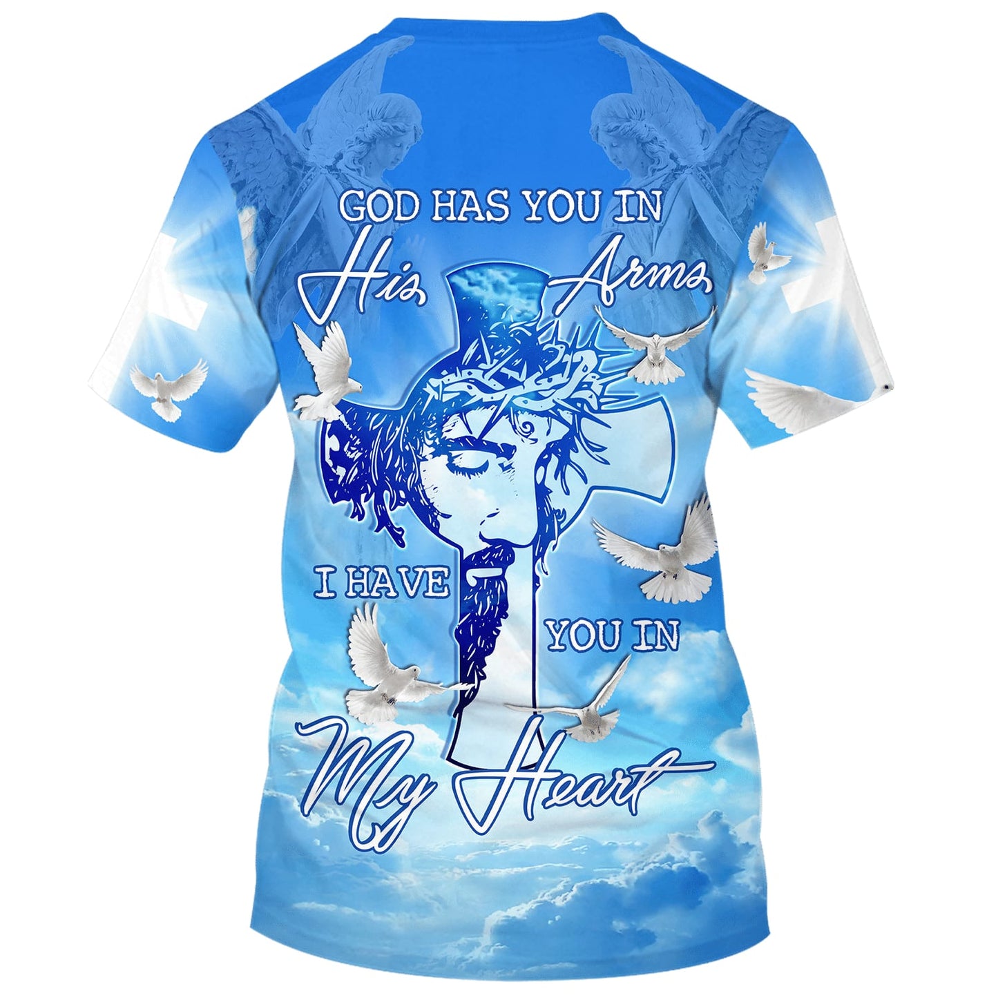 Jesus God Has You In His Arms 3d Shirts - Christian T Shirts For Men And Women