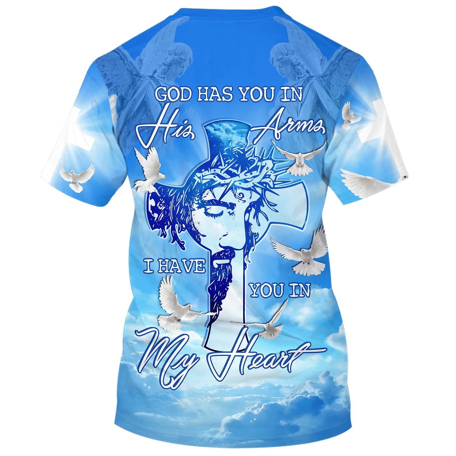 Jesus God Has You In His Arms 3d Shirts - Christian T Shirts For Men And Women