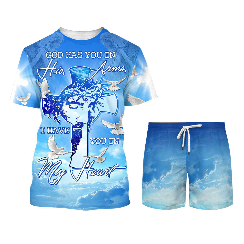 Jesus God Has You In His Arms 3d Shirts - Christian T Shirts For Men And Women