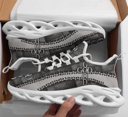 Jesus God Is Good Yezy Running Sneakers Max Soul Shoes - Christian Shoes For Men And Women