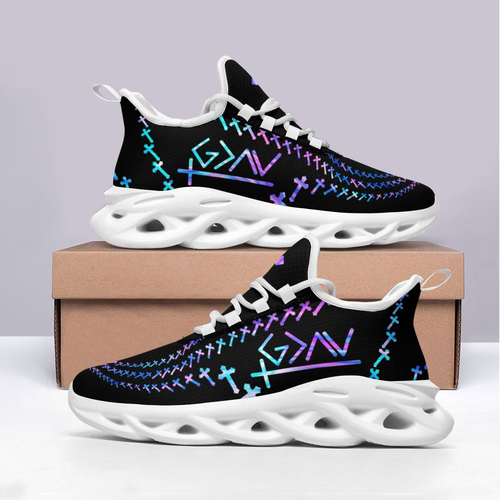 Jesus God Is Greater Than High And Low Yezy Running Sneakers Max Soul Shoes - Christian Shoes For Men And Women