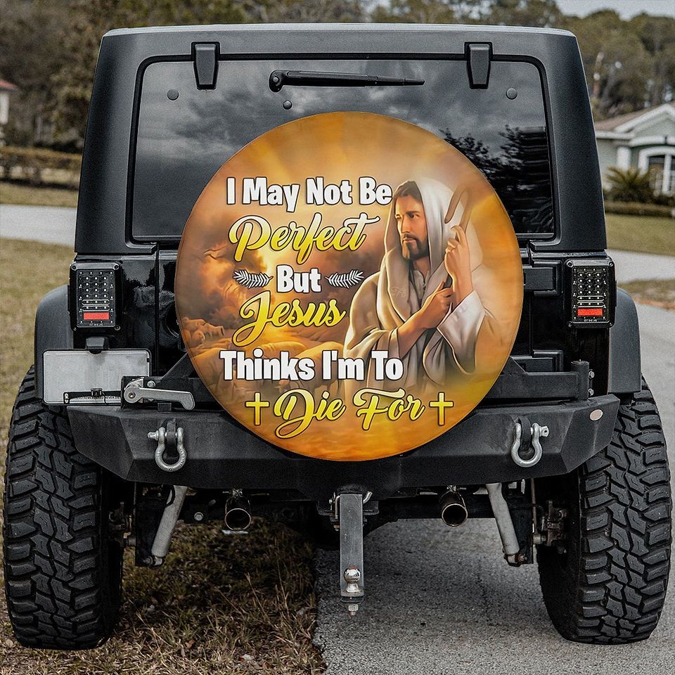 Jesus God Tire Cover - Jesus Savior Spare Tire Cover - Christian Tire Cover