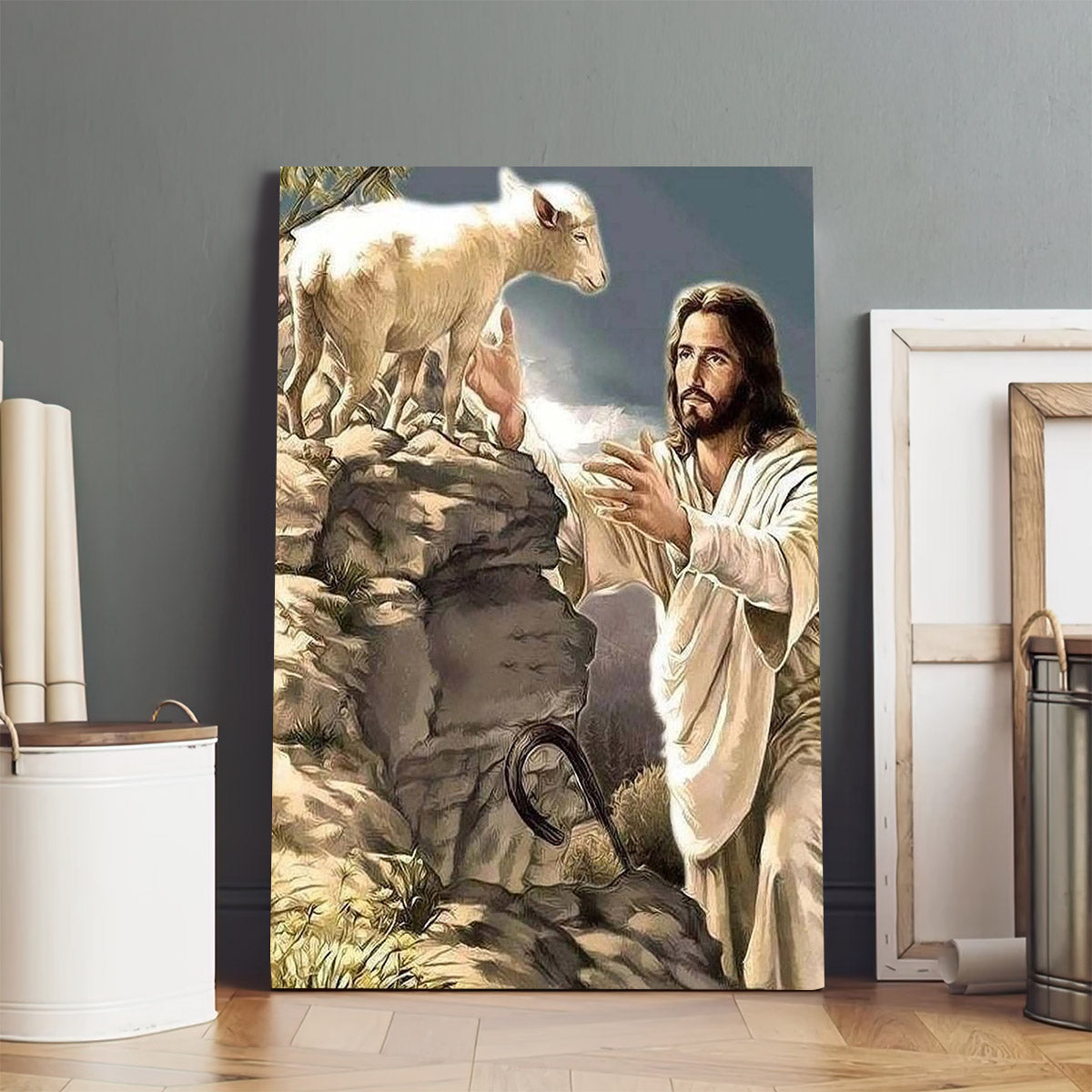 Jesus Good Shepherd Canvas Picture - Jesus Christ Canvas Art - Christian Wall Canvas