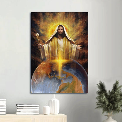 Jesus Got The Whole World In His Hands Canvas Wall Art - Christian Gift