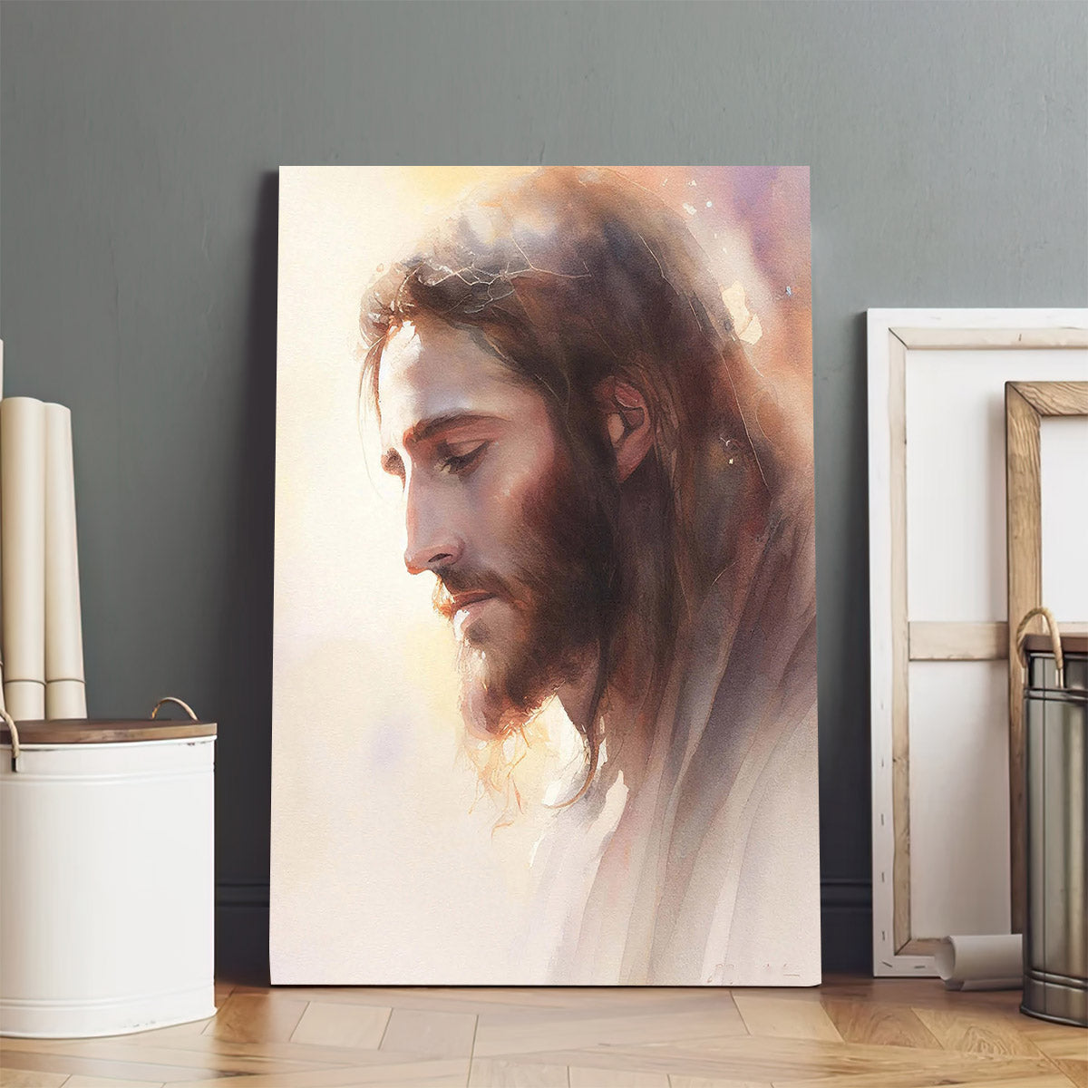 Jesus Greater Love Hath No Man Thank This By Jay - Canvas Pictures - Jesus Canvas Art - Christian Wall Art