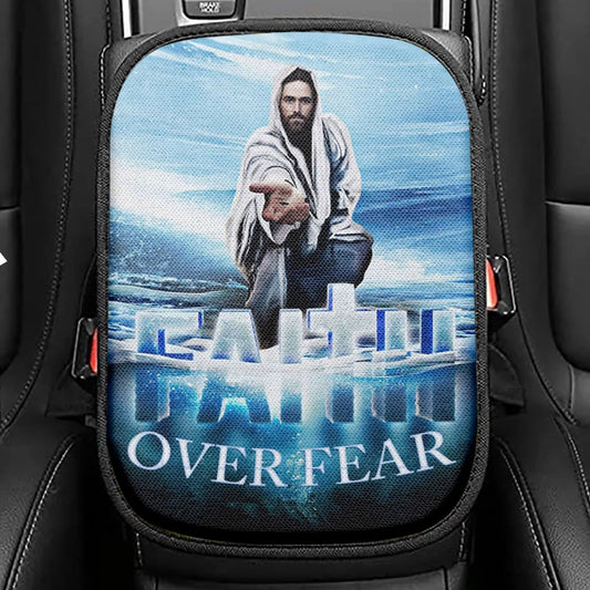 Jesus Hands Reaching Out, Christian Car Center Console Cover, Bible Verse Car Interior Accessories
